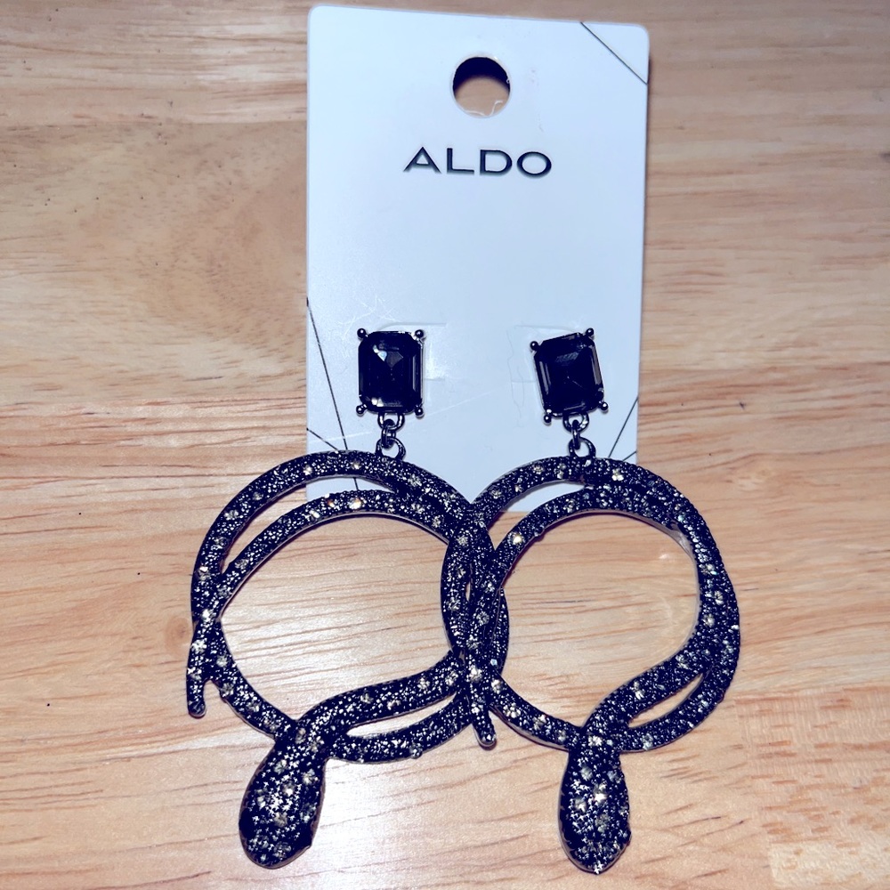 Rhinestone snake earrings